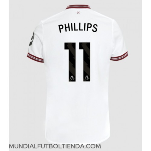 Camiseta West Ham United Kalvin Phillips #11 Segunda Equipación Replica 2023-24 mangas cortas